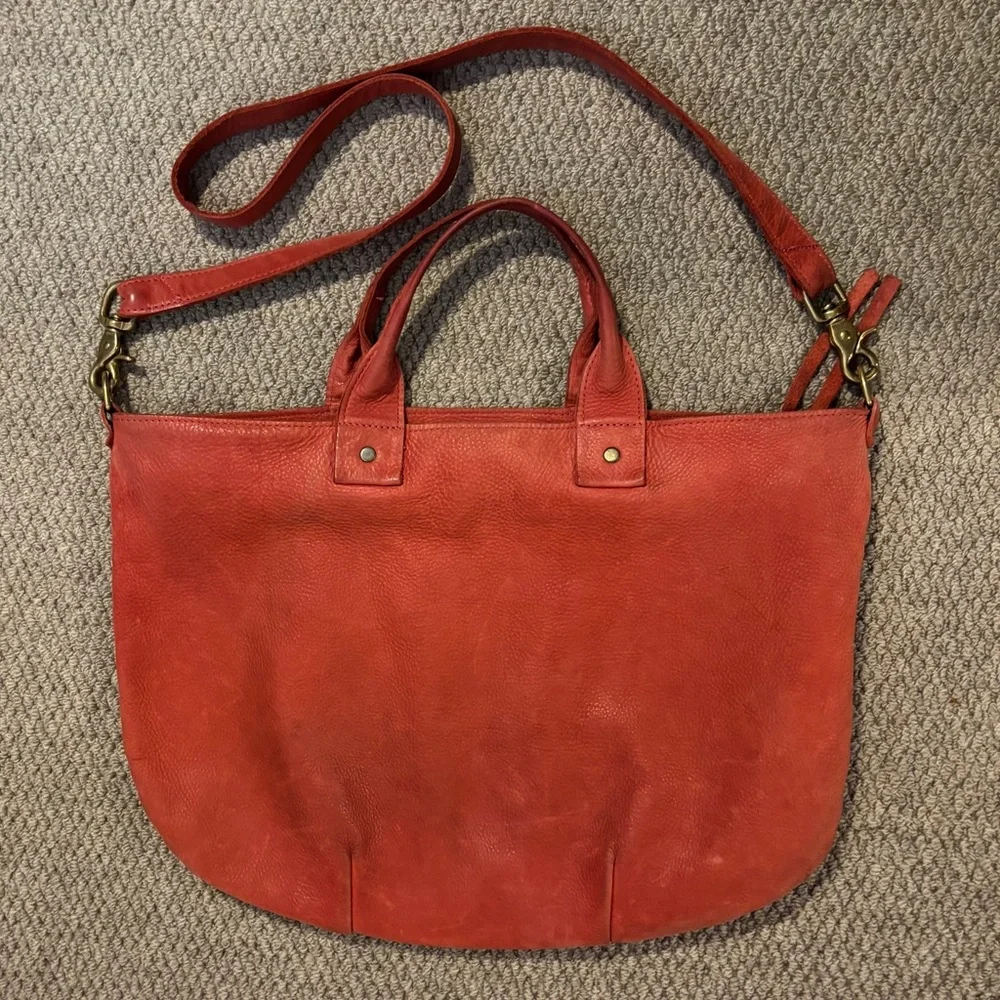 Clare V Red Nubuck Leather Messenger Bag Vintage Clare Vivier - Picture 2 of 8